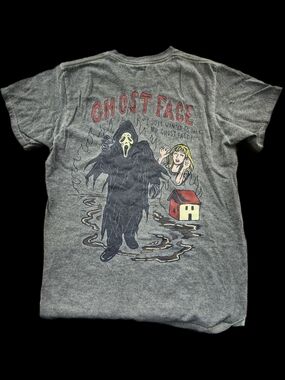 Ghostface Graphic Tee - Gray with Red & Yellow Accents